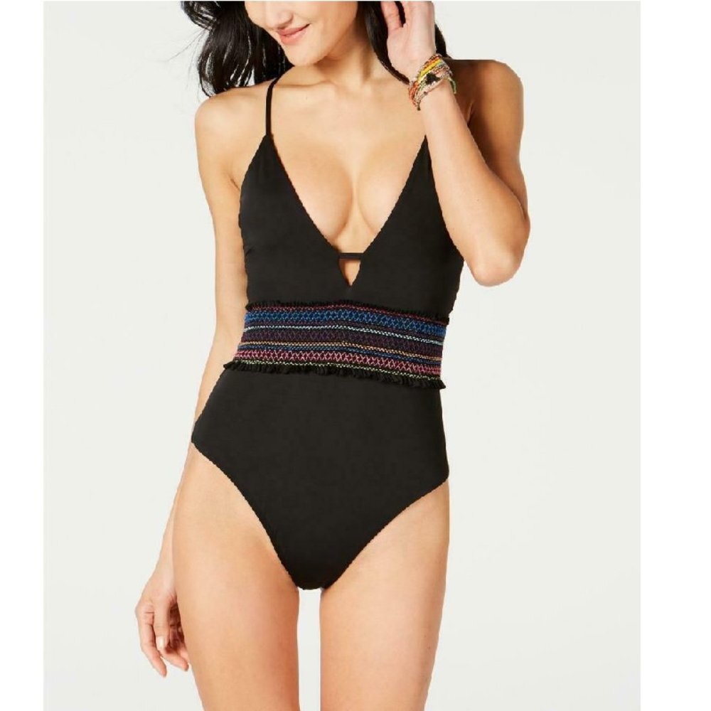 Bar III Smocked One-Piece Swimsuit